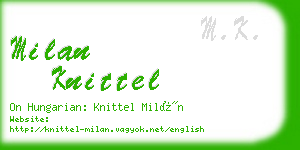 milan knittel business card